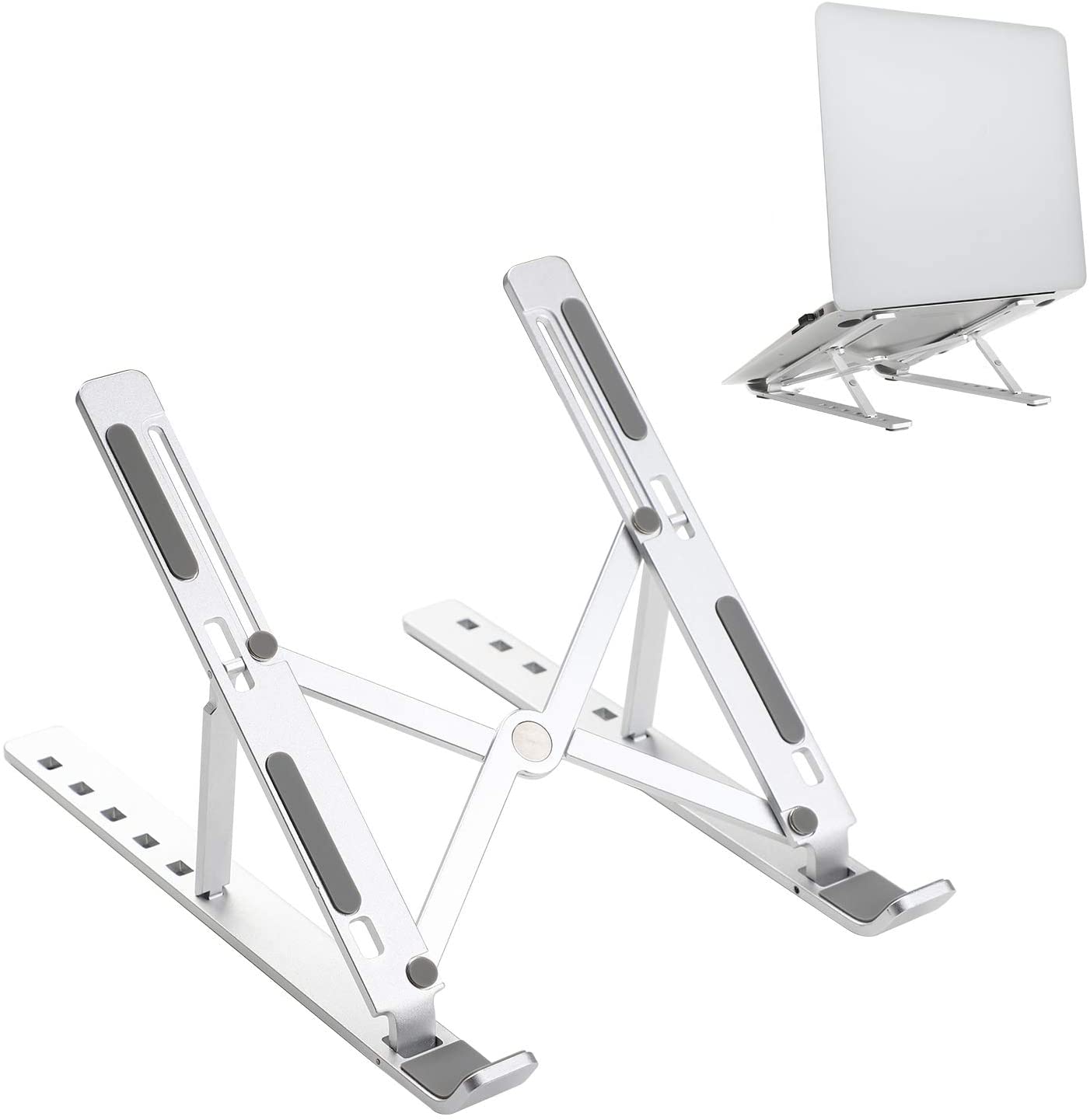 Adjustable laptop stand for desk – Aluminum X Style