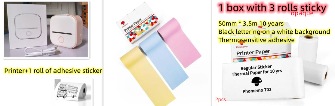 Portable Mini Thermal Label Printer – Inkless Bluetooth Printer for Home, Office & Study