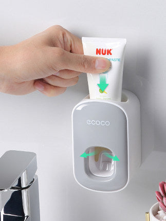 Wall Mounted Automatic Toothpaste Dispenser & Toothbrush Holder