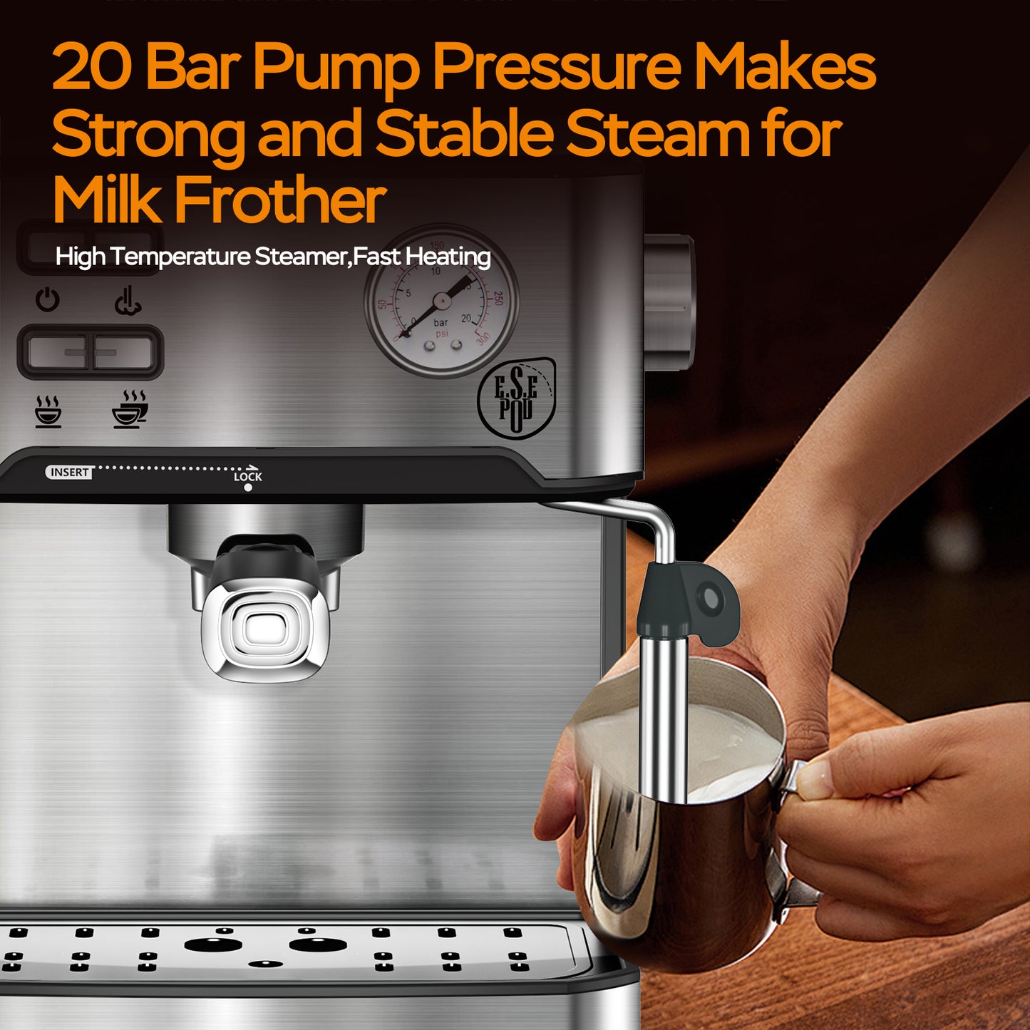 Professional Espresso Coffee Machine for Home Barista Cappuccino & Latte