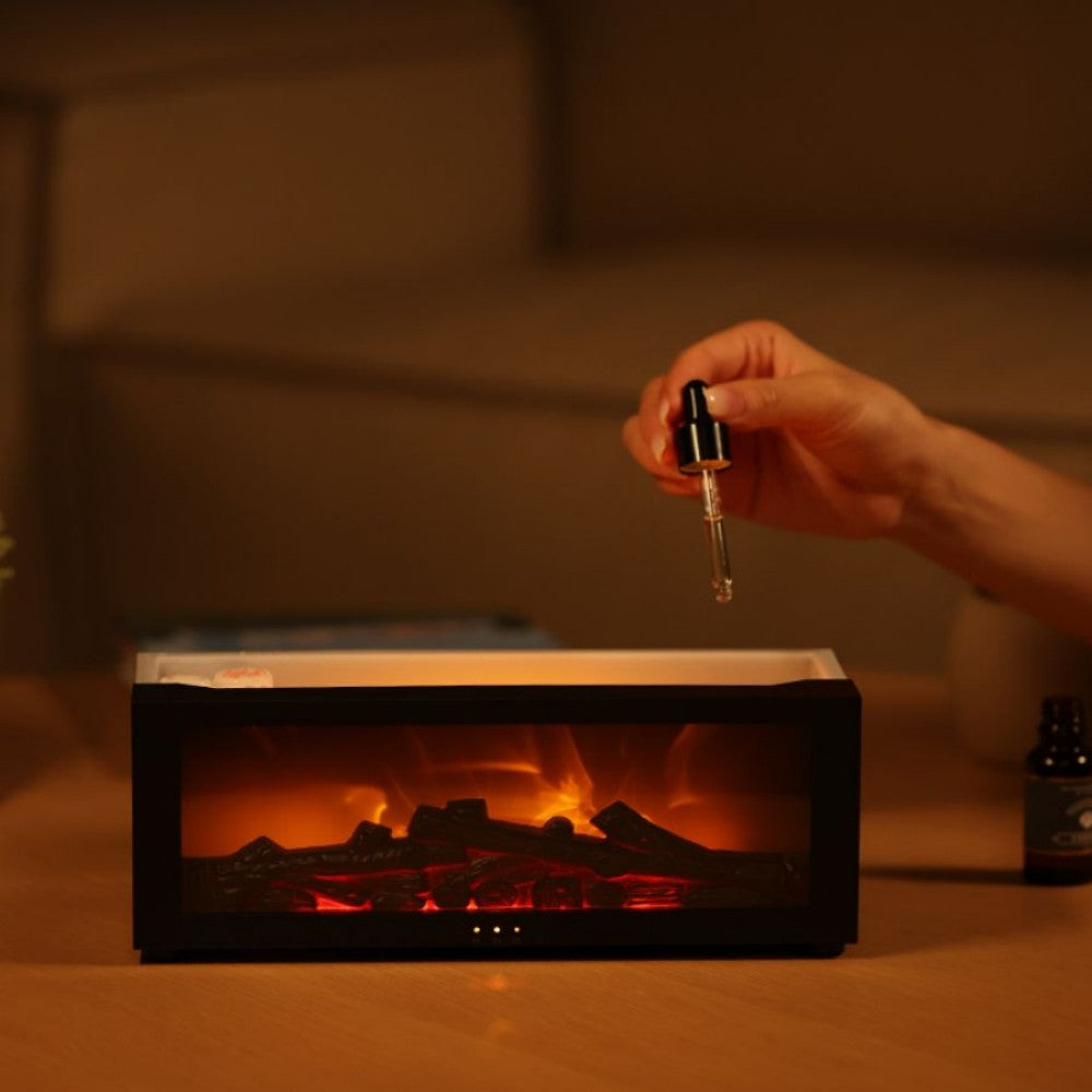 Fireplace Flame Essential Oil Diffuser – USB Aromatherapy Machine & Bedroom Humidifier