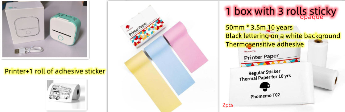 Portable Mini Thermal Label Printer – Inkless Bluetooth Printer for Home, Office & Study