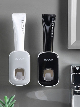 Wall Mounted Automatic Toothpaste Dispenser & Toothbrush Holder