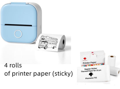 Portable Mini Thermal Label Printer – Inkless Bluetooth Printer for Home, Office & Study