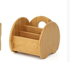 Bamboo Desk Organizer – Wooden Desktop Storage Box for Home & Office