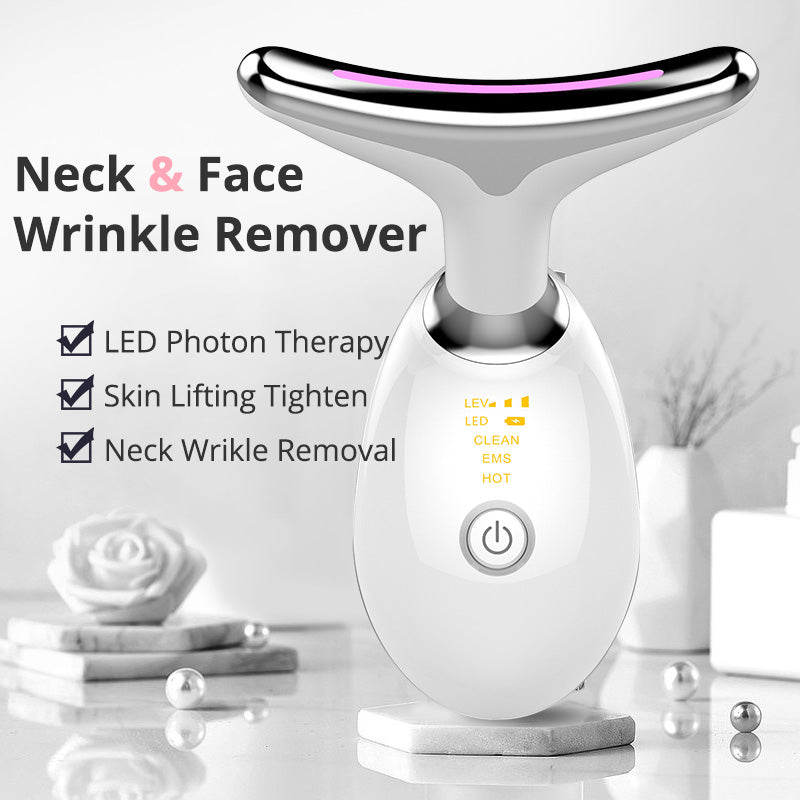 EMS Neck Massager with LED Light Therapy – Wrinkle Remover Device