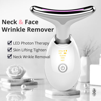 EMS Neck Massager with LED Light Therapy – Wrinkle Remover Device