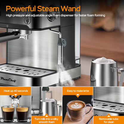 Professional Espresso Coffee Machine for Home Barista Cappuccino & Latte