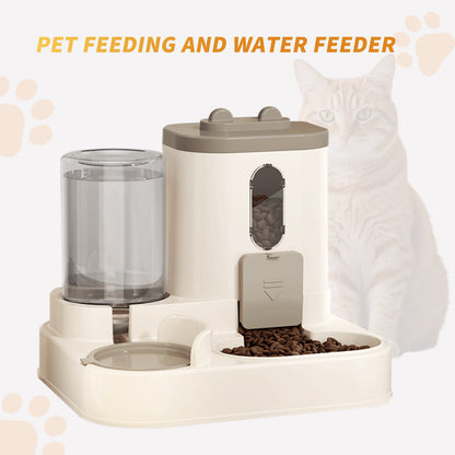 Automatic Cat Feeder & Water Dispenser 2-in-1 – Gravity Pet Food and Water Feeding Station