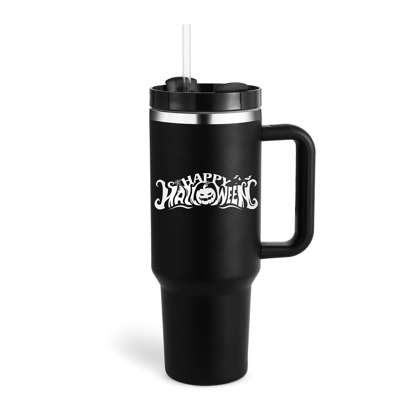 40oz Stainless Steel Insulated Coffee Tumbler with Handle & Straw