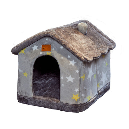 Foldable Dog House & Dog Kennel Warm Indoor Pet Bed & Cat Cave Sofa