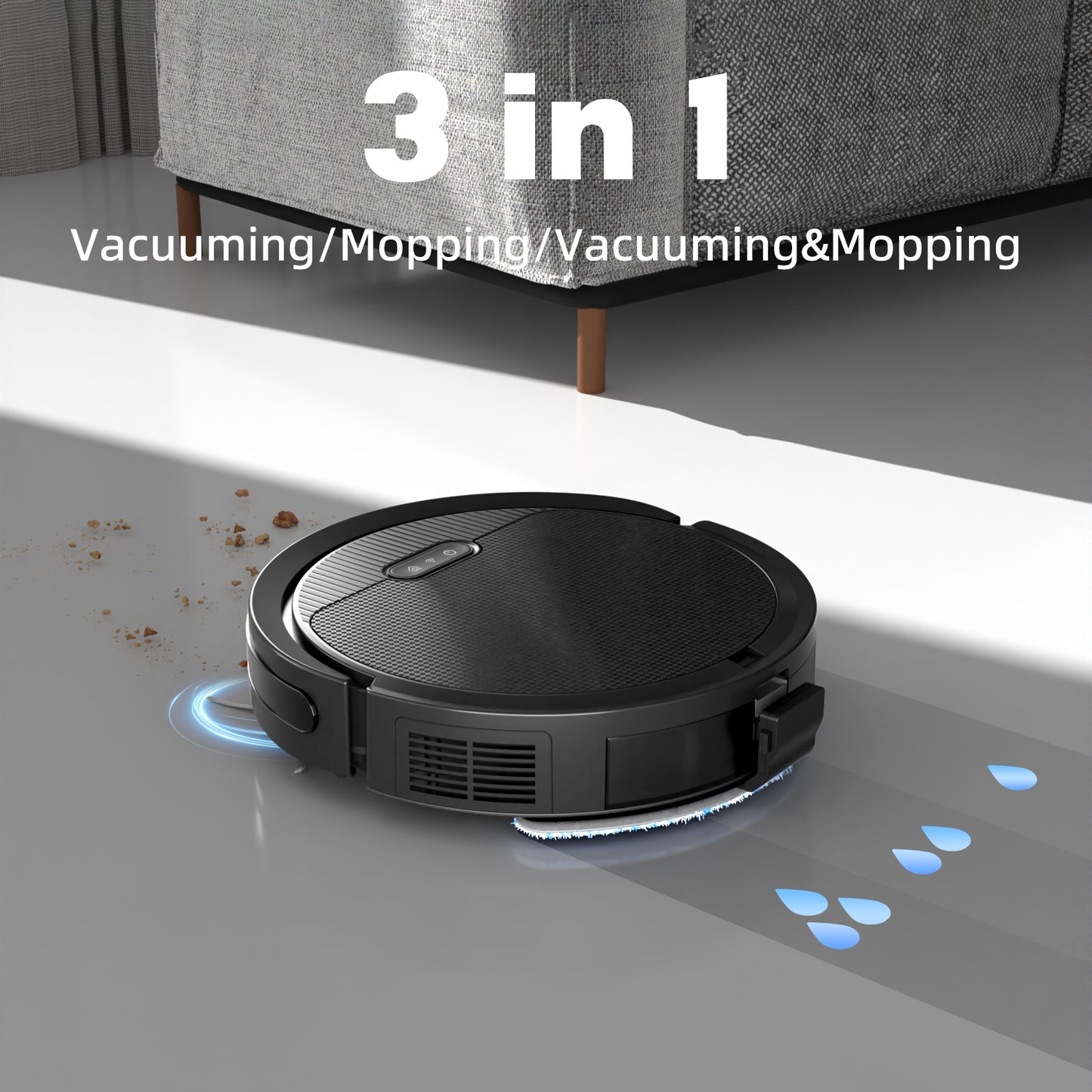 3-in-1 Robot Vacuum Cleaner & Mop – Smart Automatic Vacuum for Pet Hair & Hard Floors