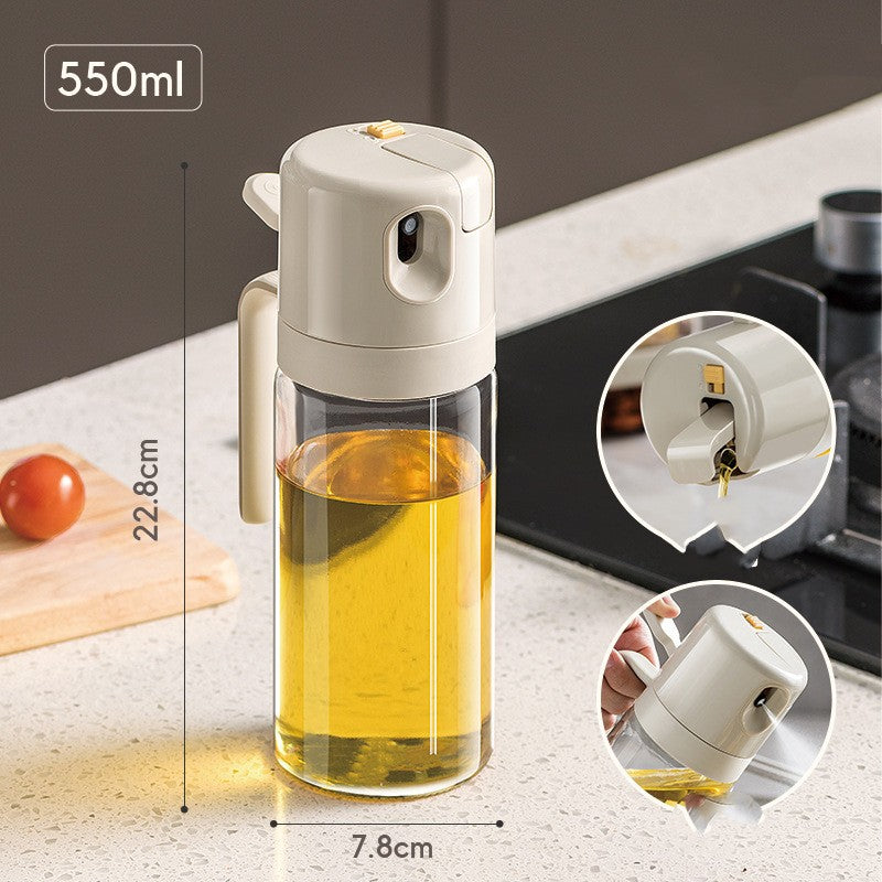 2 in 1 Oil Spray Bottle for Cooking – Glass Olive Oil Sprayer & Cooking Oil Dispenser