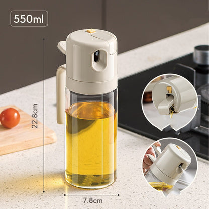 2 in 1 Oil Spray Bottle for Cooking – Glass Olive Oil Sprayer & Cooking Oil Dispenser