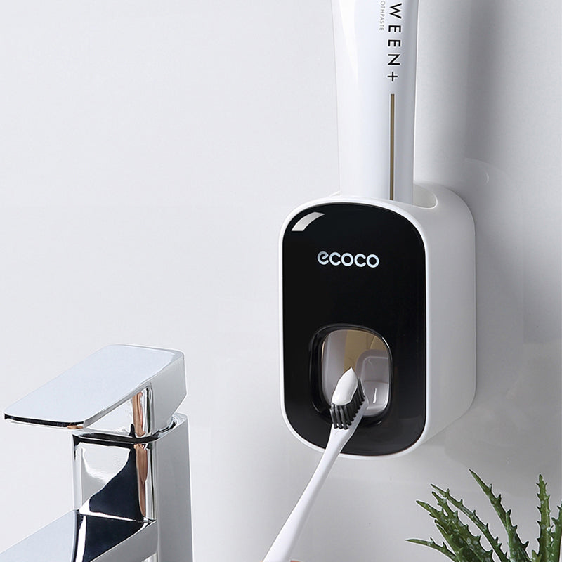 Wall Mounted Automatic Toothpaste Dispenser & Toothbrush Holder