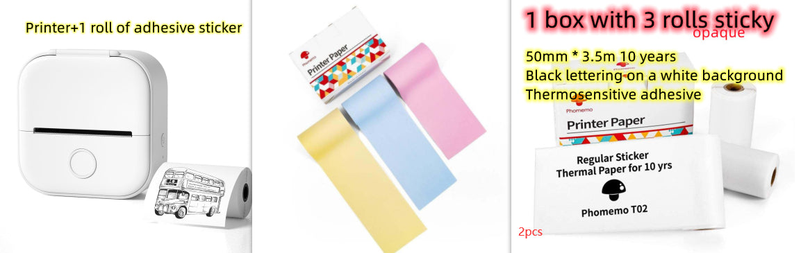 Portable Mini Thermal Label Printer – Inkless Bluetooth Printer for Home, Office & Study