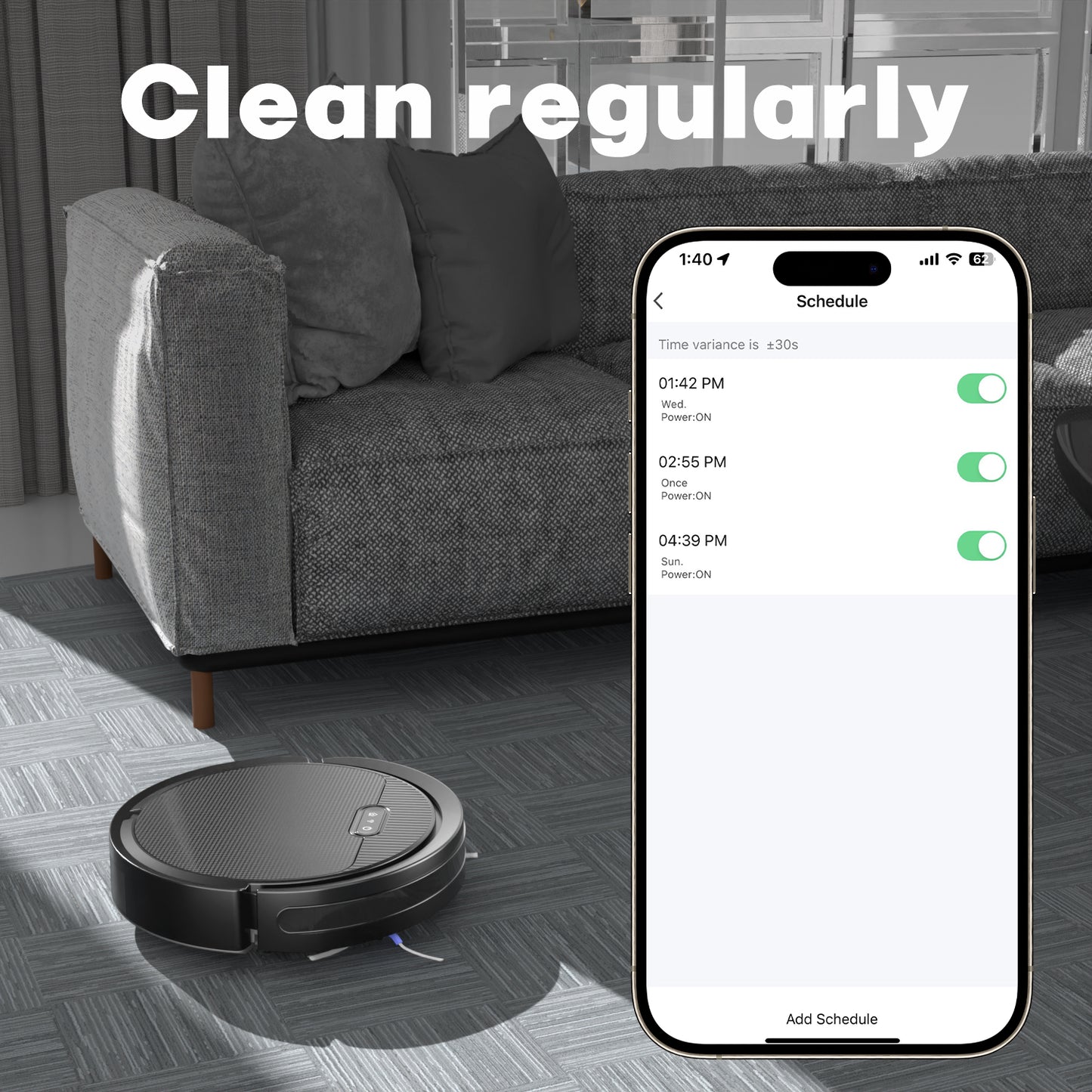 3-in-1 Robot Vacuum Cleaner & Mop – Smart Automatic Vacuum for Pet Hair & Hard Floors
