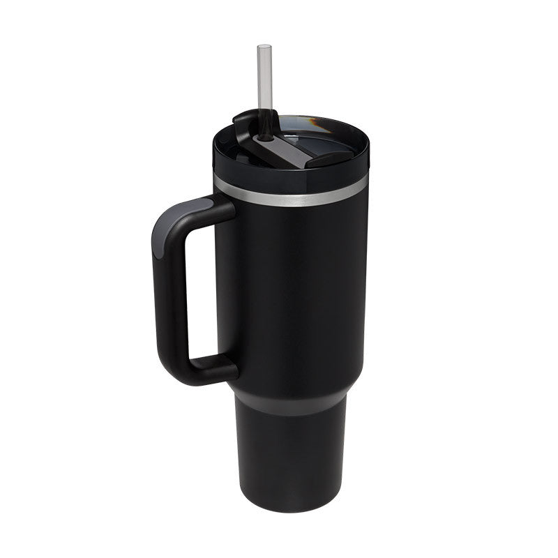 40oz Stainless Steel Insulated Coffee Tumbler with Handle & Straw