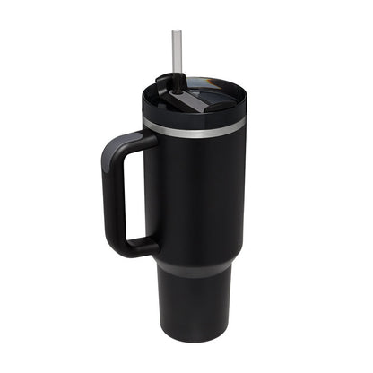 40oz Stainless Steel Insulated Coffee Tumbler with Handle & Straw