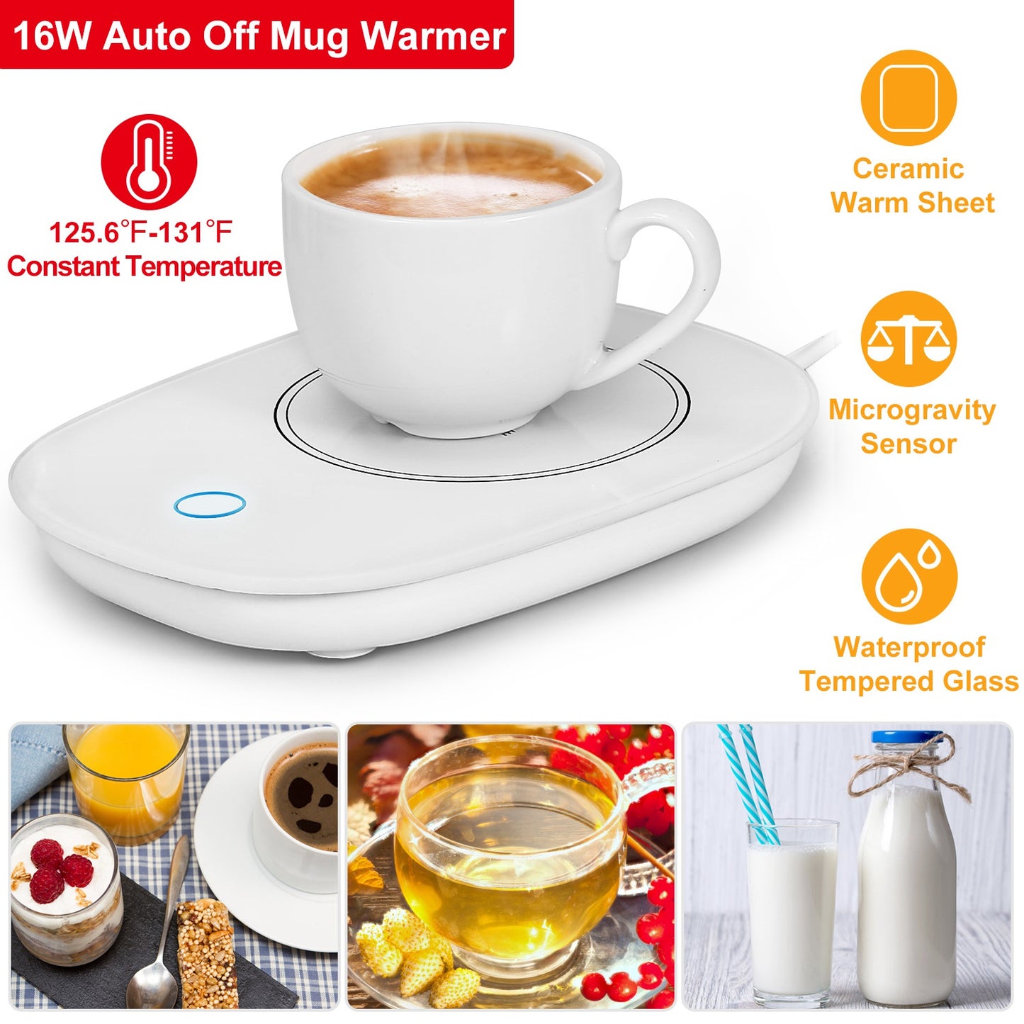Coffee Mug Warmer – Electric Cup Warmer with Auto Shut Off for Desk & Home